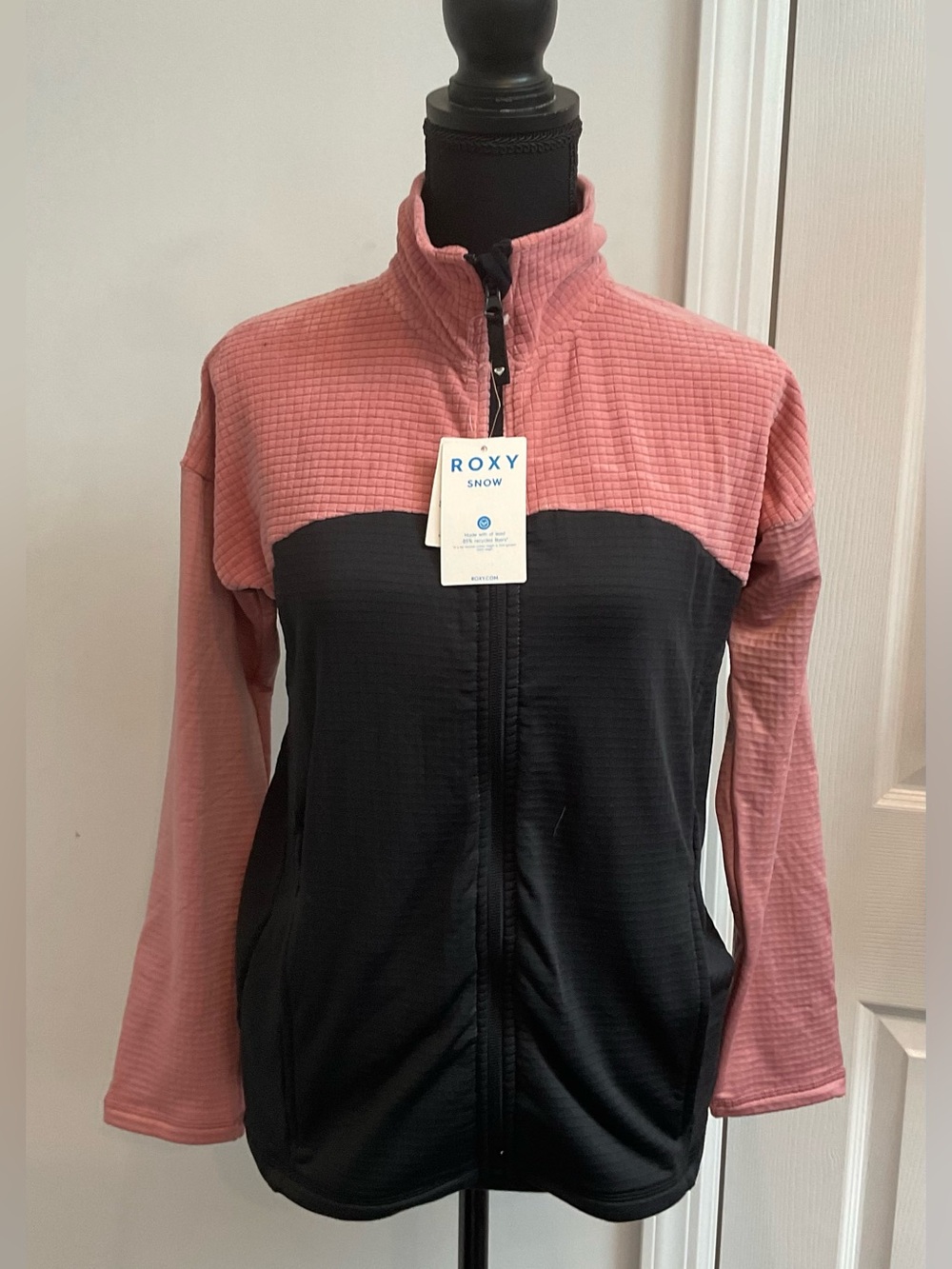 Roxy Pink and Black Full-Zip Ski Jacket